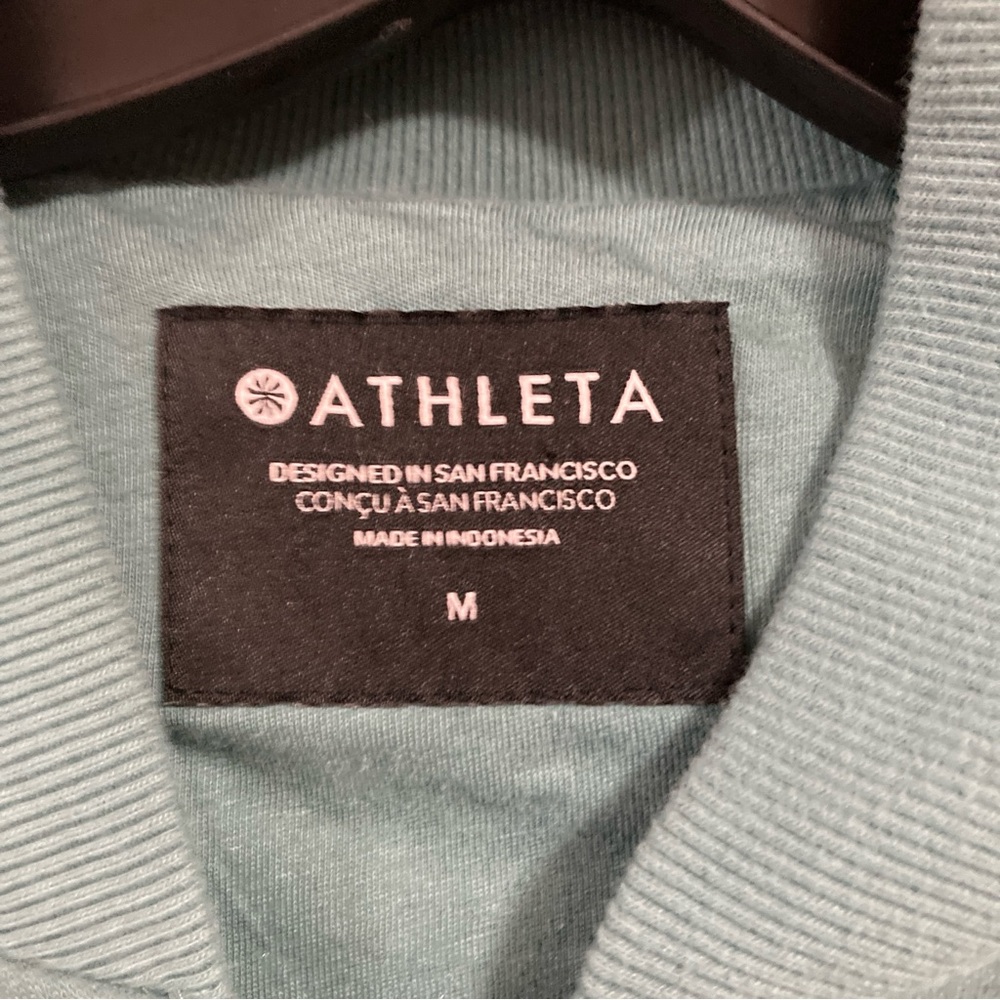 Athleta Women Jacket M Retroplush Bomber Jacket Teal Full Zip Up Quilted Green - Picture 8 of 16